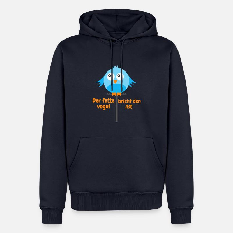 Dicker Vogel breiter Vogel Geschenkidee - Männer Premium Bio Hoodie - Navy