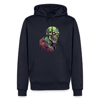 Für die, die den Grusel lieben - Männer Premium Bio Hoodie - Navy - Vorne - Nico (187cm)