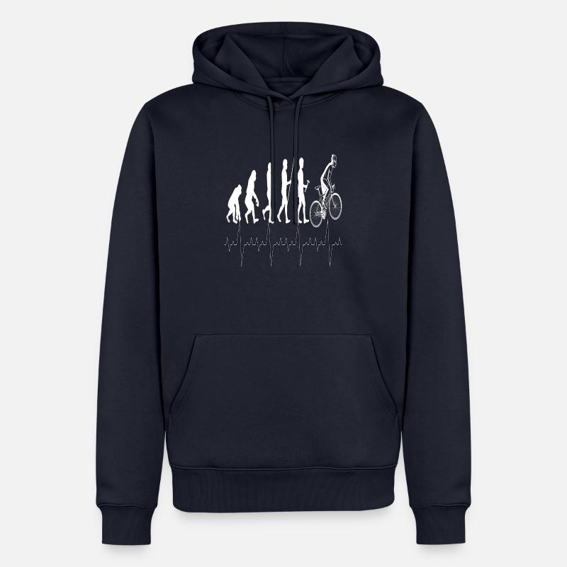 Evolution Radfahrer , cooles Fahrrad Design - Männer Premium Bio Hoodie - Navy