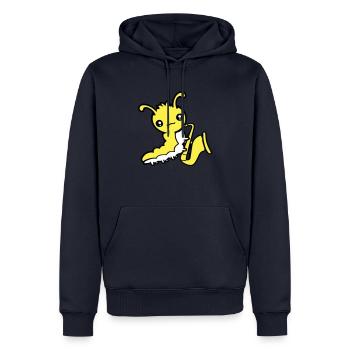 Raupe Saxophon Trompete Instrument Musik Hobby Süß - Männer Premium Bio Hoodie - Navy - Vorne - Nico (187cm)