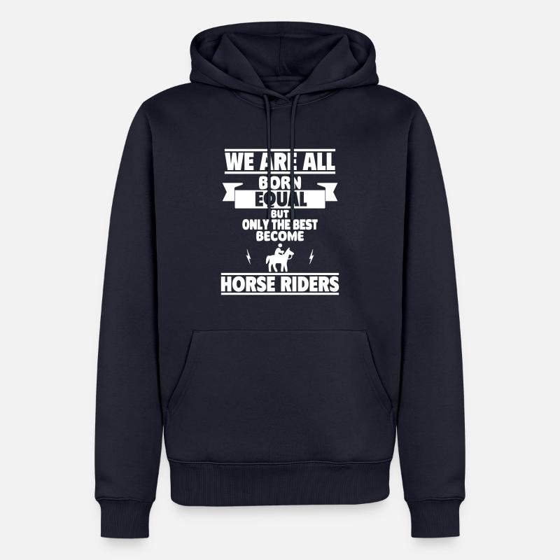 Seuls les meilleurs deviennent cavaliers - Sweat à capuche Premium bio Homme - bleu marine