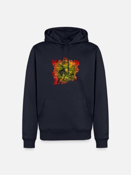 Katze bunt - Männer Premium Bio Hoodie - Navy