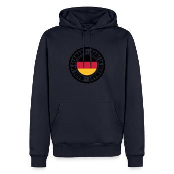 Made in Germany - Männer Premium Bio Hoodie - Navy - Vorne - Nico (187cm)