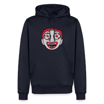Visage d’horreur effrayant et fou - Sweat à capuche Premium bio Homme - bleu marine - Devant - Nico (187cm)