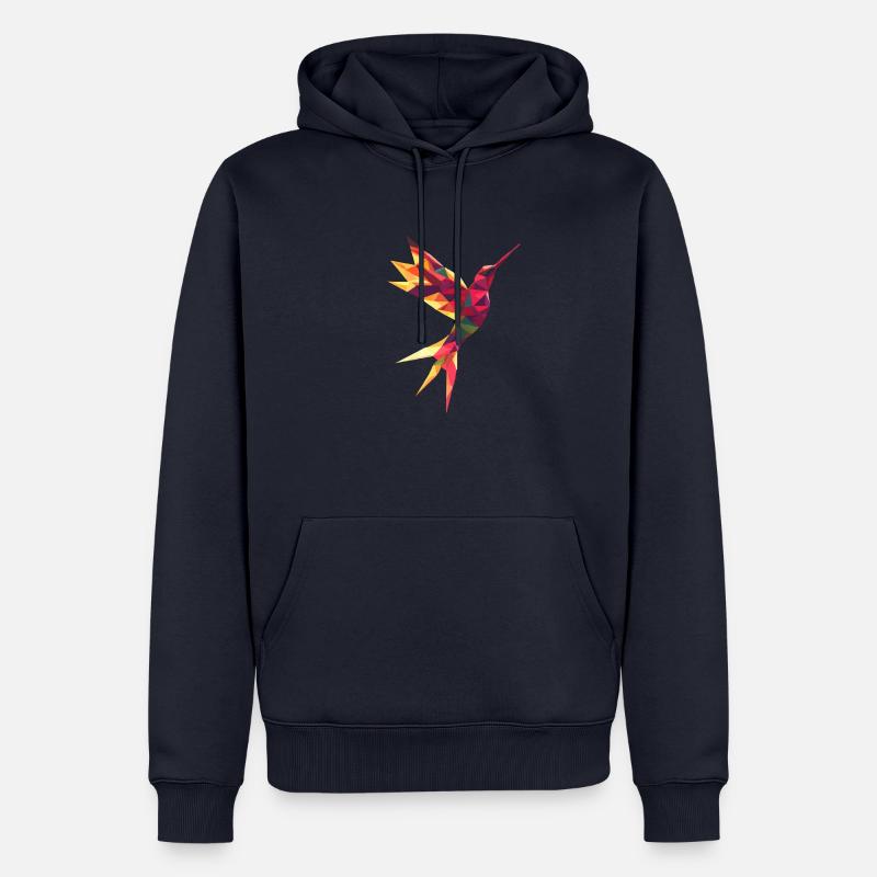 Colibri oiseau des triangles - Sweat à capuche Premium bio Homme - bleu marine