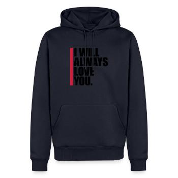 I will always love - Men’s Premium Organic Hoodie - navy - Front - Nico (187cm)