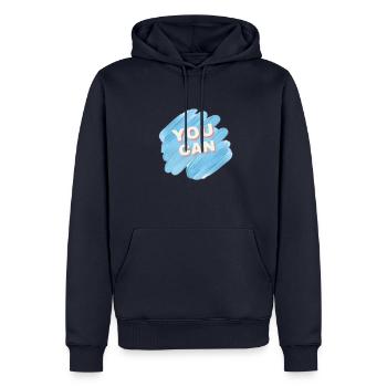 You can - Männer Premium Bio Hoodie - Navy - Vorne - Nico (187cm)