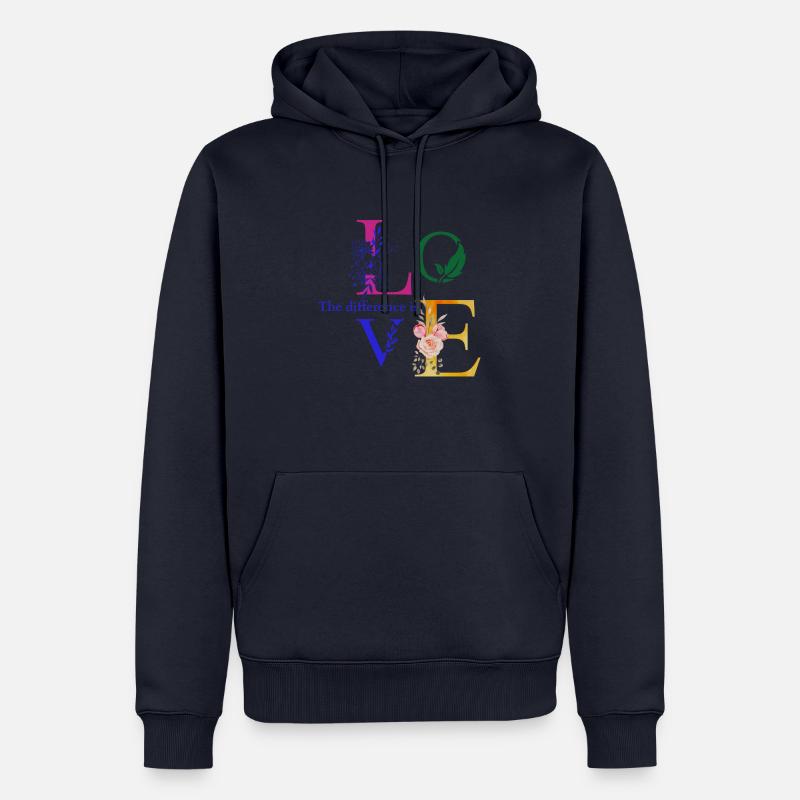 La différence, c’est l’amour - Sweat à capuche Premium bio Homme - bleu marine
