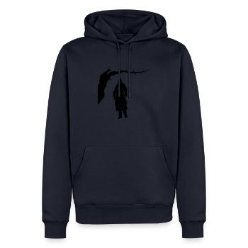 The Hanged Man - Männer Premium Bio Hoodie - Navy - Vorne - Nico (187cm)