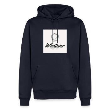 Whatever. I don't care. - Männer Premium Bio Hoodie - Navy - Vorne - Nico (187cm)