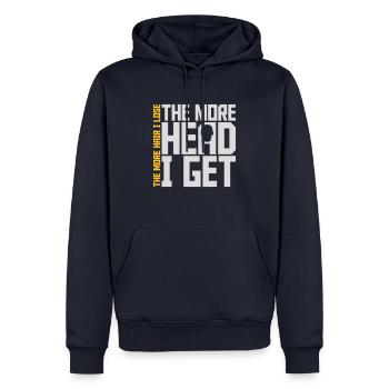 J’ai plus de tête - Sweat à capuche Premium bio Homme - bleu marine - Devant - Nico (187cm)