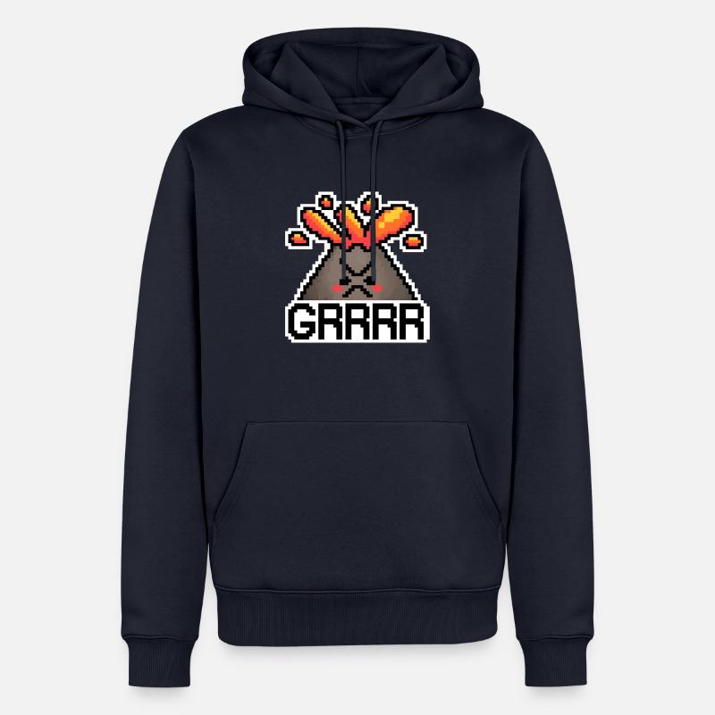 Wütender Pixel Vulkan - Männer Premium Bio Hoodie - Navy