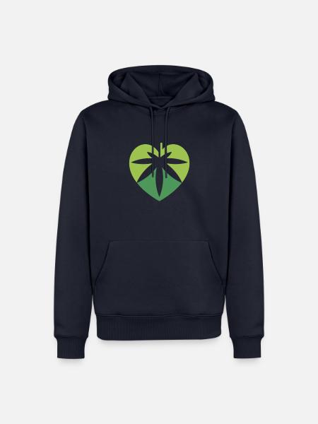 Hanfblatt - Männer Premium Bio Hoodie - Navy