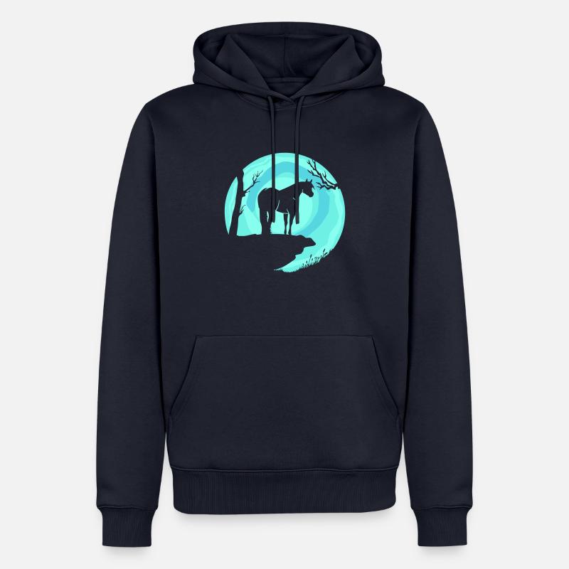 Sensation de lune - Sweat à capuche Premium bio Homme - bleu marine