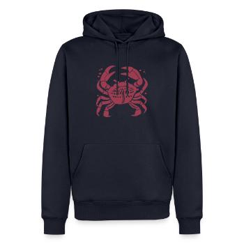 Krabbe in Rot - Männer Premium Bio Hoodie - Navy - Vorne - Nico (187cm)