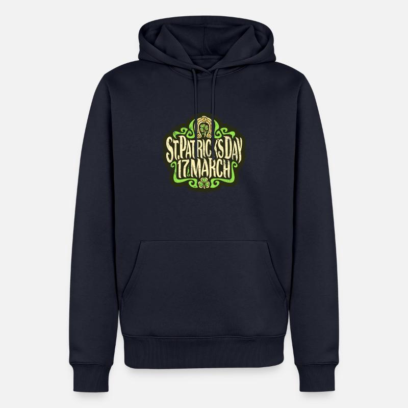 Cadeau de la Saint-Patrick - Sweat à capuche Premium bio Homme - bleu marine