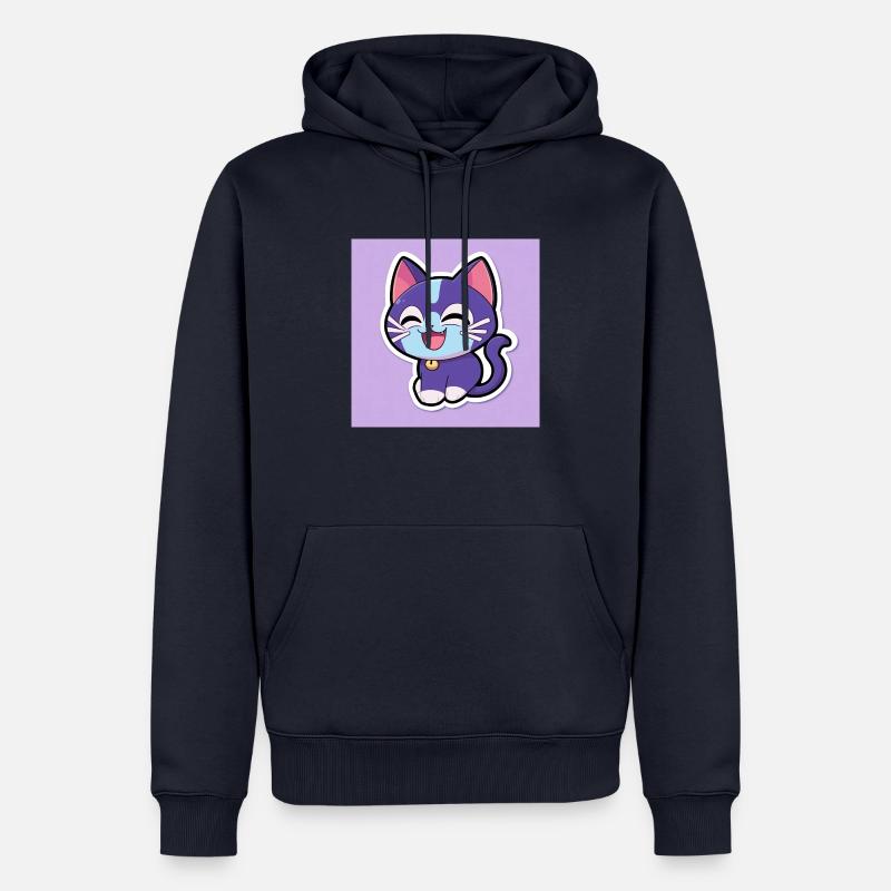 Chat mignon - Sweat à capuche Premium bio Homme - bleu marine