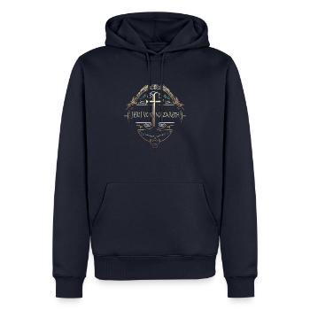 Jesus Christus von Nazareth Glaube Bibel Jesus - Männer Premium Bio Hoodie - Navy - Vorne - Nico (187cm)