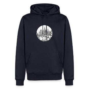 New York City Circle Drawing - Männer Premium Bio Hoodie - Navy - Vorne - Nico (187cm)
