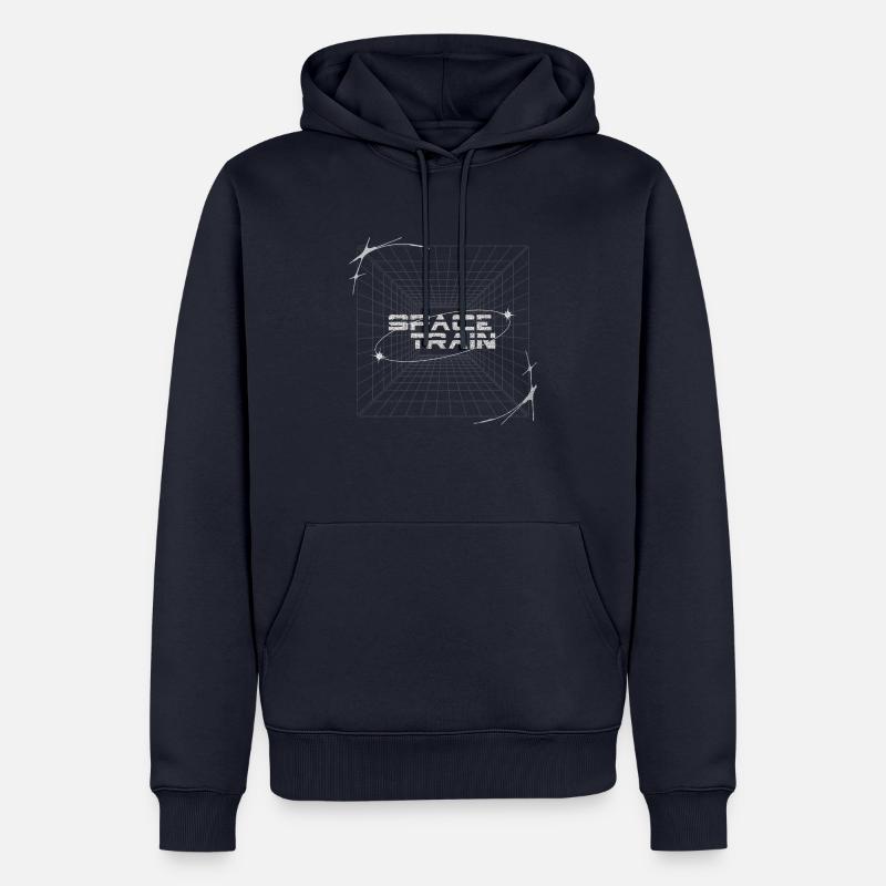 SPACE TRAIN - Männer Premium Bio Hoodie - Navy