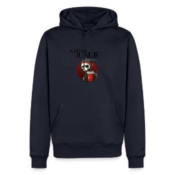 Kaffee Junkie - Männer Premium Bio Hoodie - Navy - Vorne - Nico (187cm)