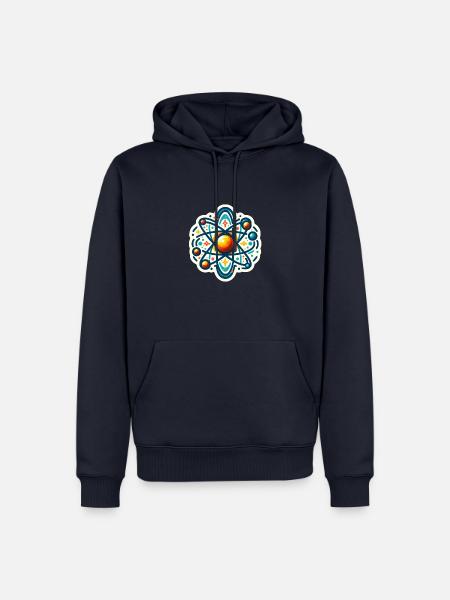 Quanten-Physik Sticker, künstlerisches Atom-Modell - Männer Premium Bio Hoodie - Navy