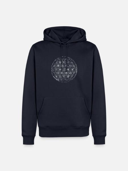 Yoga Spirituell - Flower of Life - Männer Premium Bio Hoodie - Navy