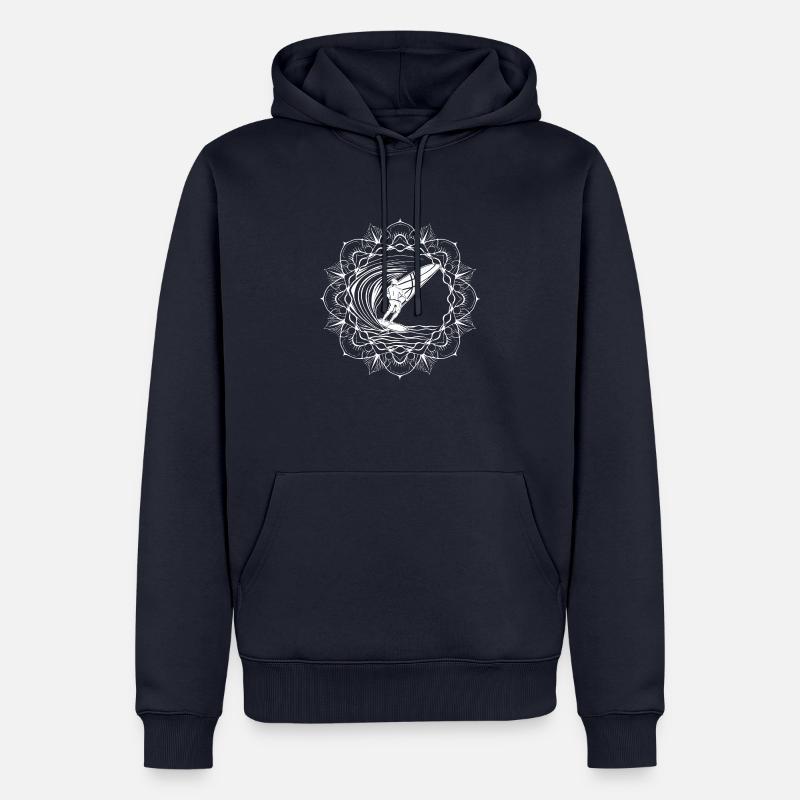 surfeur - Planche à voile - Sweat à capuche Premium bio Homme - bleu marine