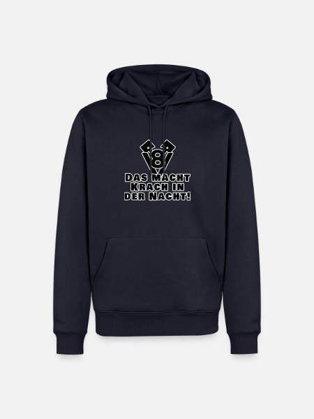 V8 , Das macht krach in der Nacht! - Männer Premium Bio Hoodie - Navy