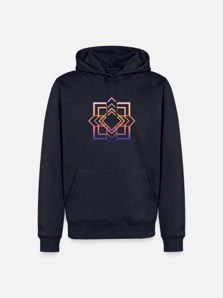 Squarecross Warm - Männer Premium Bio Hoodie - Navy