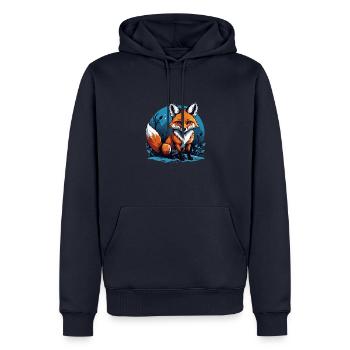 Fuchs Fox Blumen Süß Geschenk Tierliebe für Frauen - Männer Premium Bio Hoodie - Navy - Vorne - Nico (187cm)