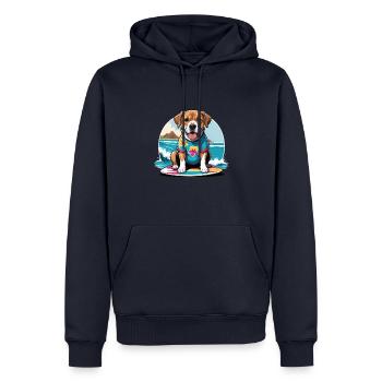 Vacances pour chiens Vacances pour chiens Île d’Hawaï Mer - Sweat à capuche Premium bio Homme - bleu marine - Devant - Nico (187cm)