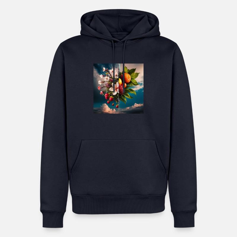 Printemps Été - Sweat à capuche Premium bio Homme - bleu marine