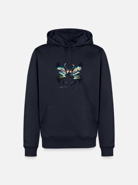 Kranich Kraniche Kranichbeobachter Kranichfeld - Männer Premium Bio Hoodie - Navy