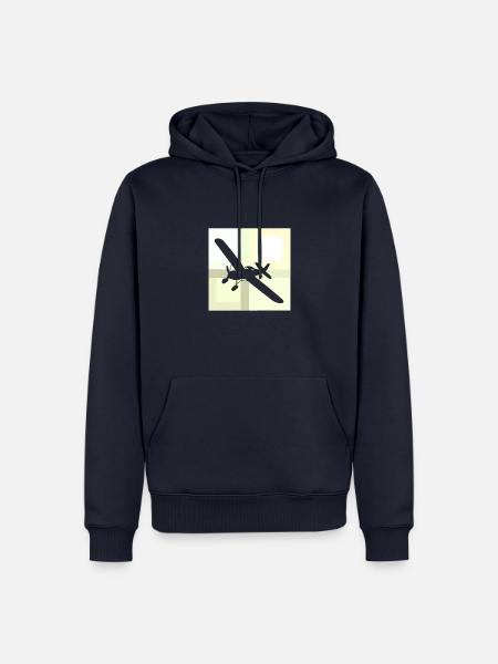 Flughafen Flugzeug Triebwerk - Männer Premium Bio Hoodie - Navy