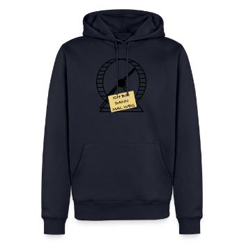 Je m’en vais - Sweat à capuche Premium bio Homme - bleu marine - Devant - Nico (187cm)