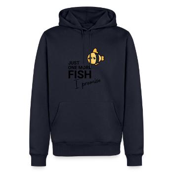 🐠 "Hooked on Fish Love." - Shirt 🐠 - Men’s Premium Organic Hoodie - navy - Front - Nico (187cm)