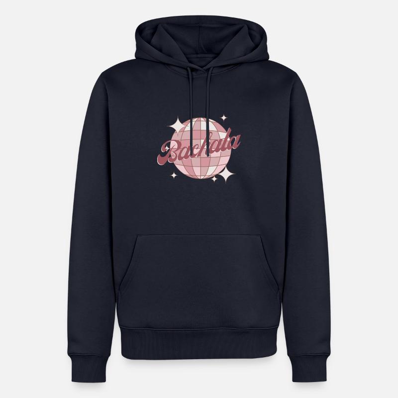 Bachata Dance Retro Comic Disco Ball Rose - Sweat à capuche Premium bio Homme - bleu marine