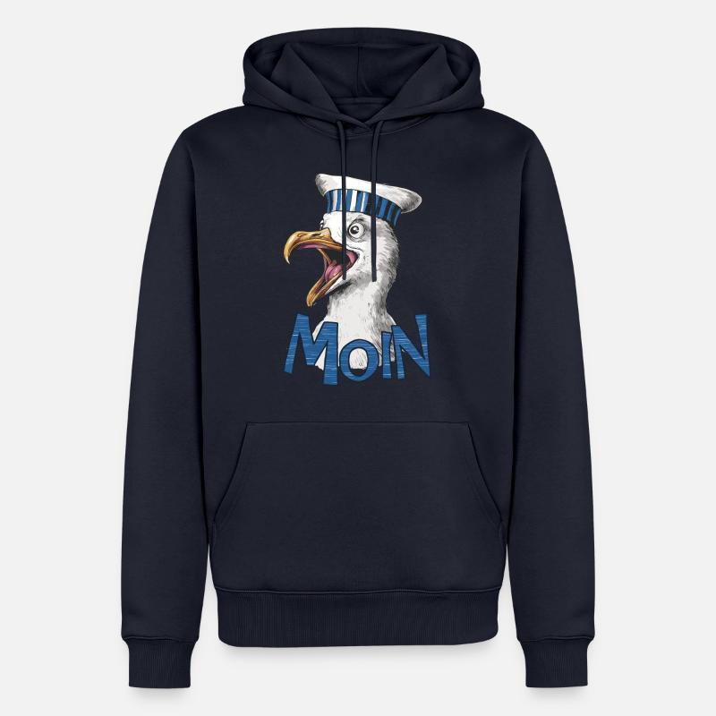 Moin Möwe - Männer Premium Bio Hoodie - Navy