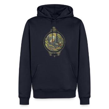 Then straight he flew like valiant knight - Männer Premium Bio Hoodie - Navy - Vorne - Nico (187cm)