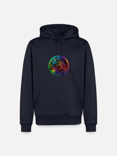 Bitcoin Design - Männer Premium Bio Hoodie - Navy