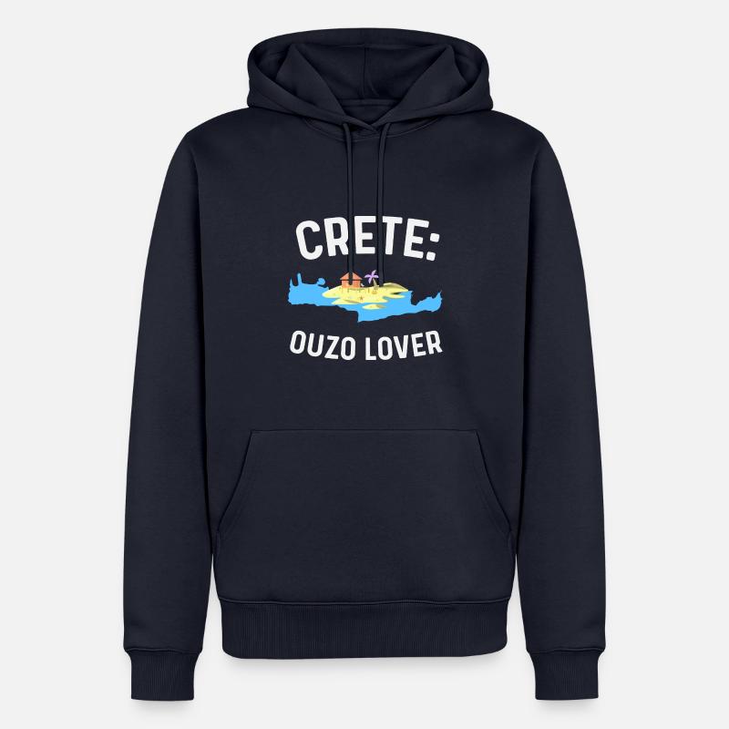 Crète Ouzo Lover - Sweat à capuche Premium bio Homme - bleu marine