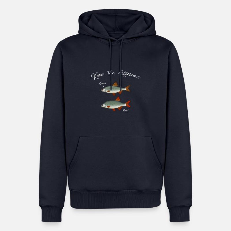 Roach Red Feather Différence Pêche - Sweat à capuche Premium bio Homme - bleu marine