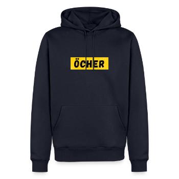 Öcher - Aachener Platt - Öcher Mädchen, Öcher Jung - Männer Premium Bio Hoodie - Navy - Vorne - Nico (187cm)