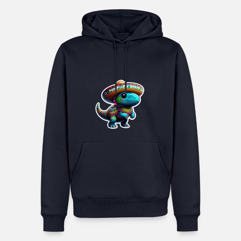 Dino mexicain - Sweat à capuche Premium bio Homme - bleu marine