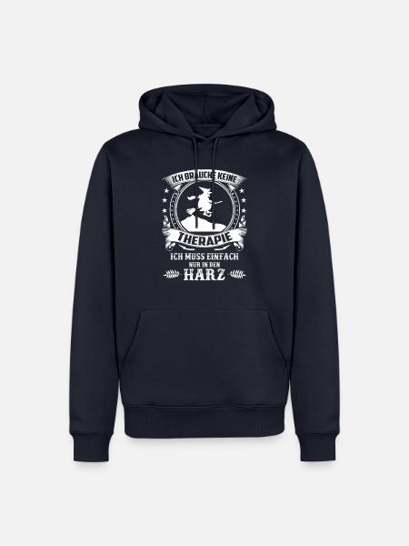 keine Therapie ich muss nur in den Harz - Männer Premium Bio Hoodie - Navy