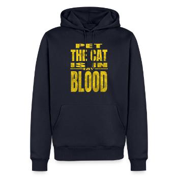 cat face hoodies and sweatshirts geek big cat - Männer Premium Bio Hoodie - Navy - Vorne - Nico (187cm)