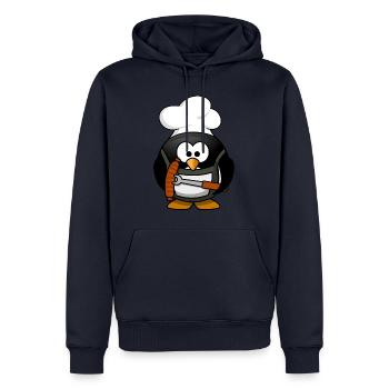 Les aliments sucrés de cuisson barbecue Penguin - Sweat à capuche Premium bio Homme - bleu marine - Devant - Nico (187cm)