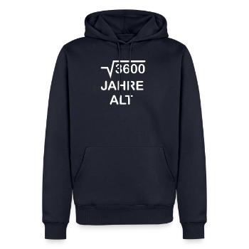 60. Geburtstag - 60 Jahre alt - Männer Premium Bio Hoodie - Navy - Vorne - Nico (187cm)