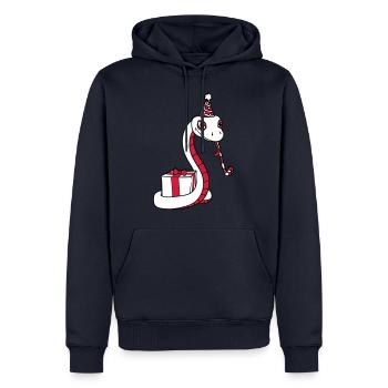 fête d'anniversaire fête cadeau serpent visage - Sweat à capuche Premium bio Homme - bleu marine - Devant - Nico (187cm)